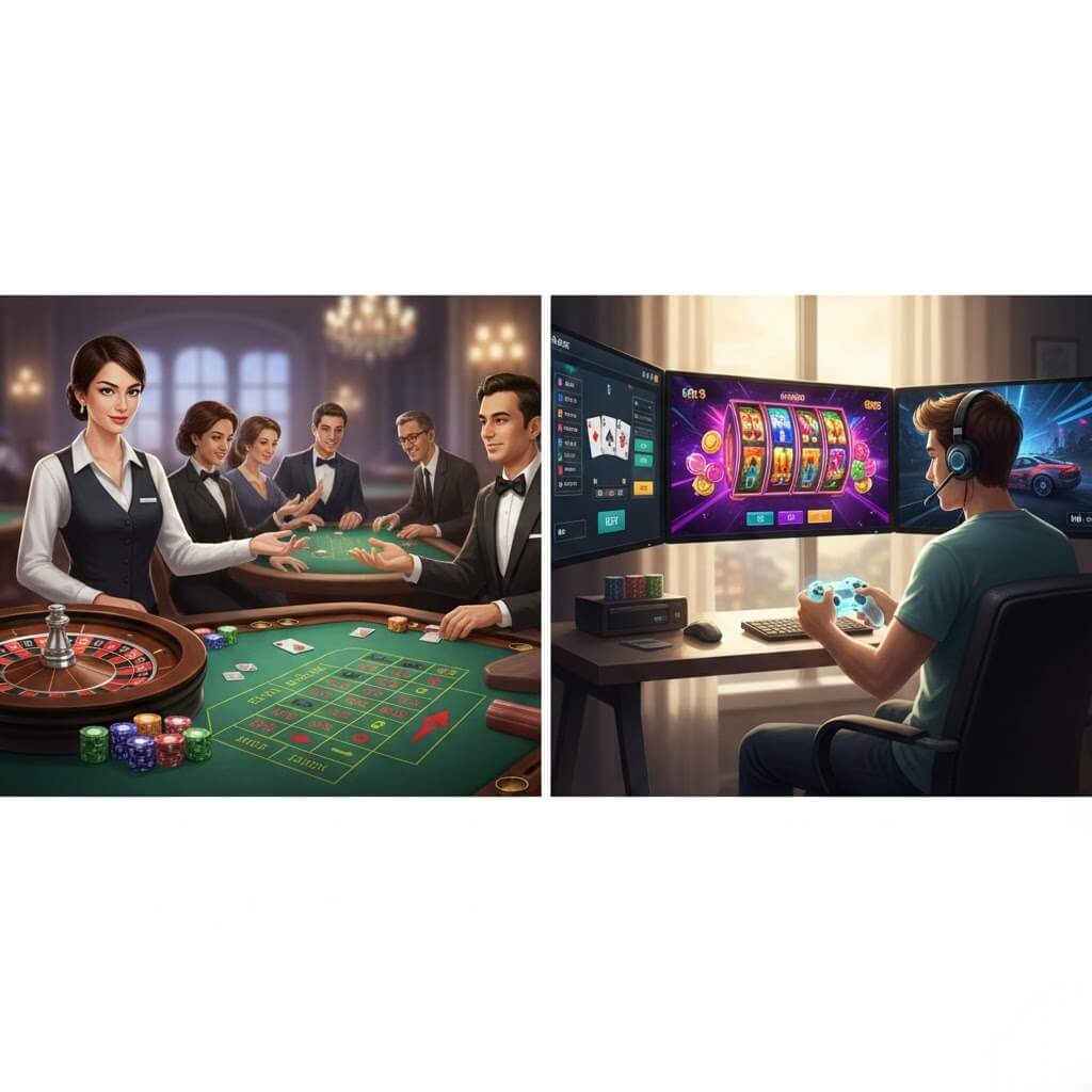 12hoki login: Perbedaan Live Games dan Casino Virtual